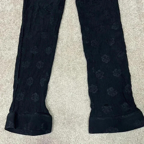 Madewell Pants Black Floral Women's Size Small Elastic Waist - Picture 8 of 10